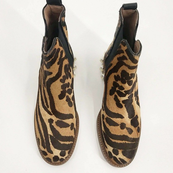 LOUISE ET CIE Zeopard & Black Valtina Ankle Boots - Size 7.5M - Picture 5 of 12